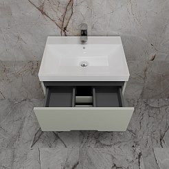 Style Line Тумба с раковиной Матис 60 олива – фотография-4